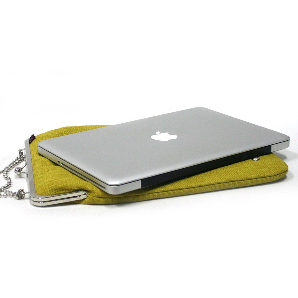 SALE Mini laptop case / 11'' case Lemon Green - Duchess Case for laptop - 20% off