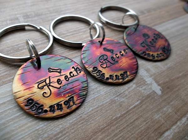 Colorful Pet ID Tag -Birch Hues- (Customize your own)