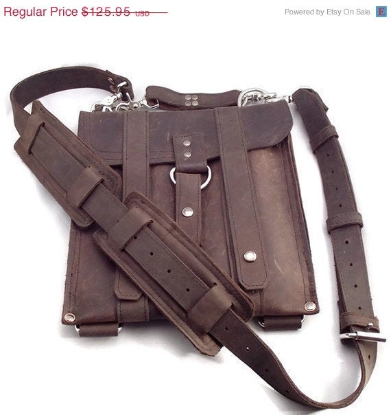 Summer Sale 13" Leather Laptop Bag New: Made in the U.S.A. - Rustic Brown Slim Messenger - 13" Air -