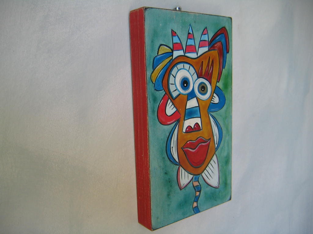 Rita, Original Acrylic Painting on Wood by Fig Jam Studio