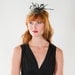 Cocktail Party Fascinator- Snake Skin Print with Feather Twigs