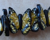 Medium Yellow and Black Polymer Clay Hair Barrette