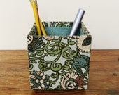 Fabric Wrapped Pencil Cup / Pencil Box, Craft Organizer for the Office, Studio, or Dorm
