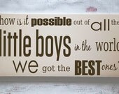 Best Little Boys - Wooden Sign - Typography Word Art - Your Choice of Color