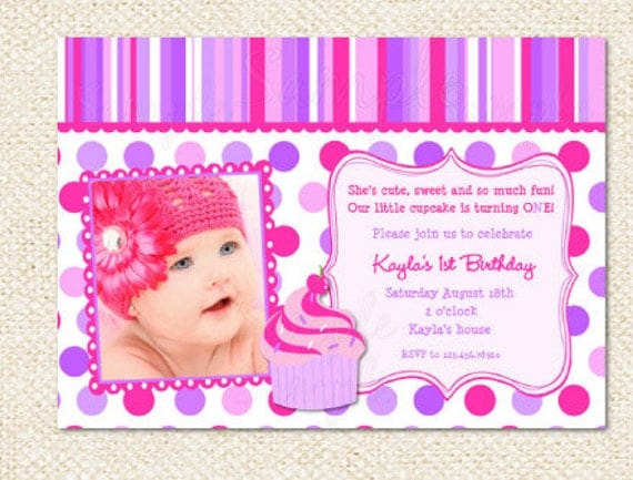 Cupcake Birthday Invitations