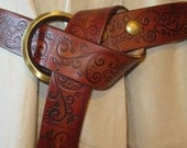 Ring Belt with Beveled Silver Ring, Ladies Fligree Design