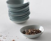Set of 4 colored porcelain miniature dish,  shades of sea blue, modern organic handmade ceramic dish (LIMITED COLOR EDITION)