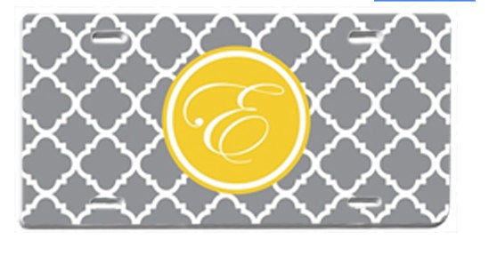 Personalized License Plate with Monogram- Car Tag- Sweet Sixteen Gift