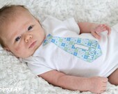 Monthly Onesie Tie Baby Stickers - Wesley - Modern Boy in Blues and Greens - Great Baby Shower Gift and Photo Prop