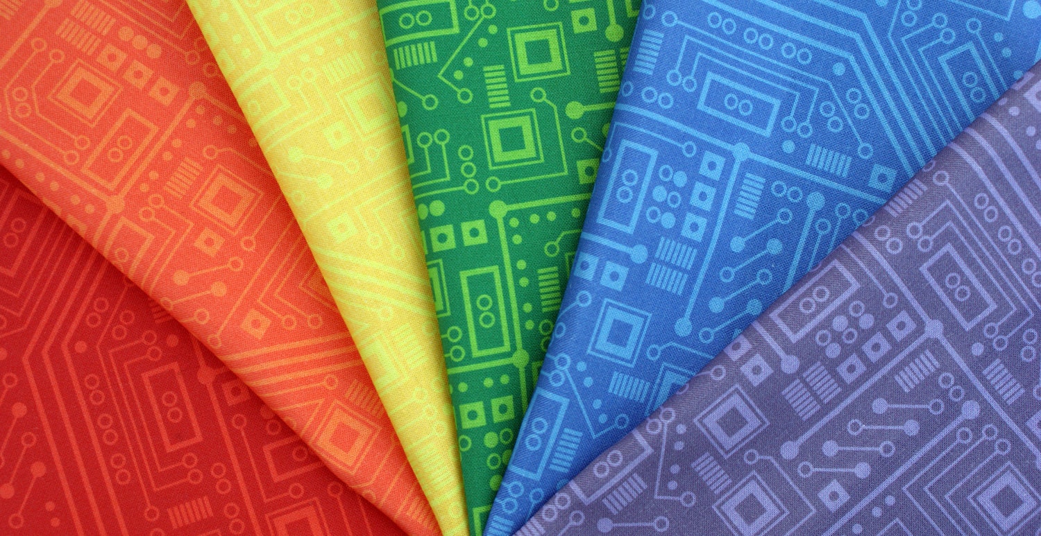 Robot Circuit Board Fat Quarter Fabric
