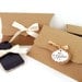 6 Large Pillow Boxes - 7.75" x 4.5" x 1.5" - reusable gift box, unique eco packaging for jewelry, accessories  - Kraft, black or white