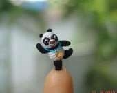 0.7 inch crochet  dollhouse miniature panda bear - Micro amigurumi animal Kung fu Panda