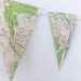 London Bunting - London Map bunting - vintage map garland - London garland - banner - wedding decor