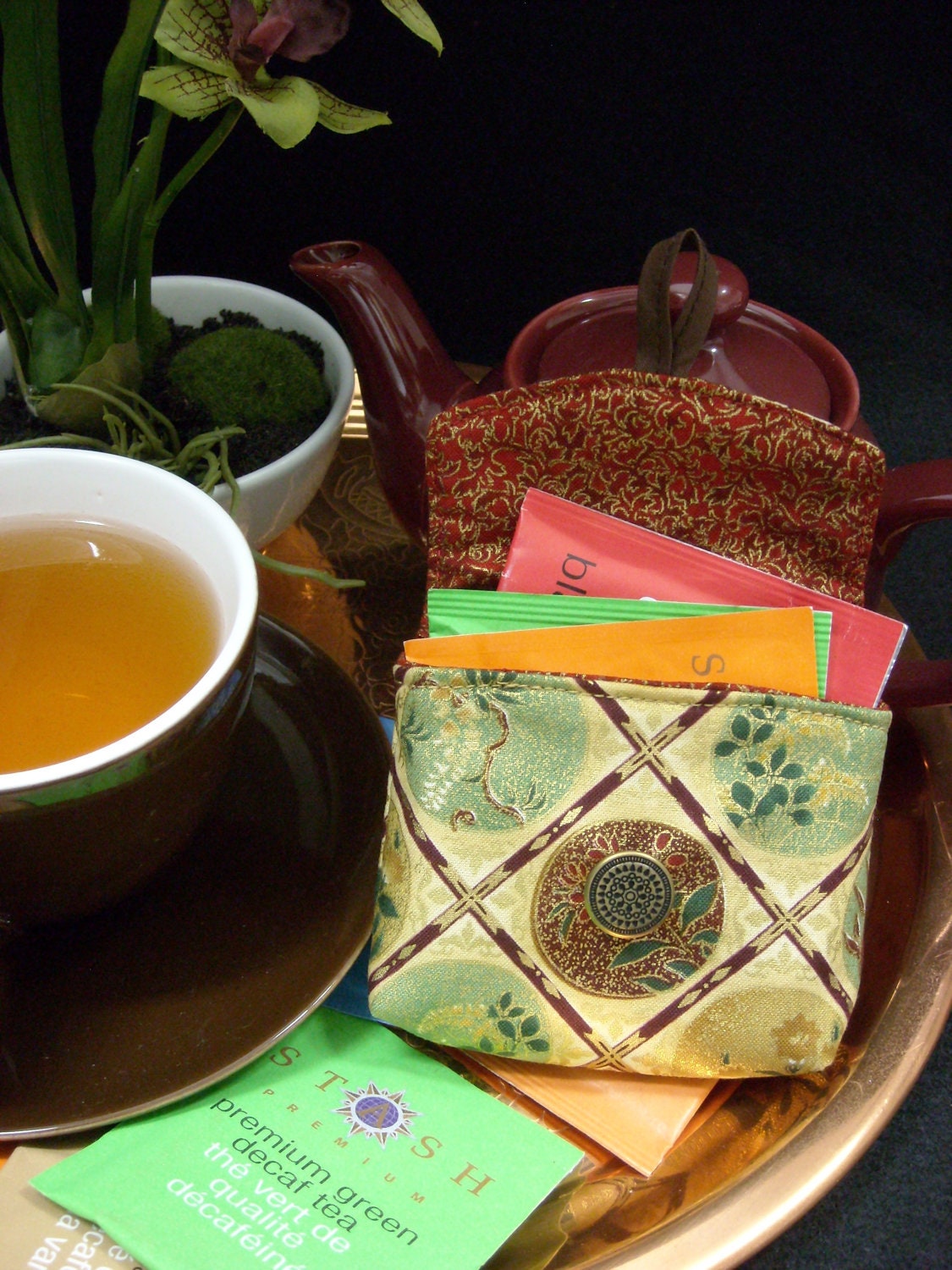 Tea Bag Travel Wallet - Imperial Gold