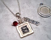 Personalized NAVY pearl bracelet or silver necklace Military name charm wife MOM deployment crystal customized wording Treasures Collection