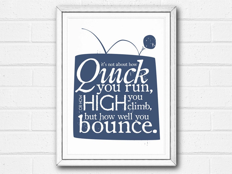 Print Quote Bounce Back Motivational Inspiring Typographic Poster Wall Art