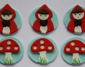 Little Red Riding Hood Fondant Cupcake Toppers