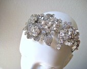 Bridal vintage swarovski crystal & pearl jewel wedding headpiece/tiara. CRYSTAL GARDEN