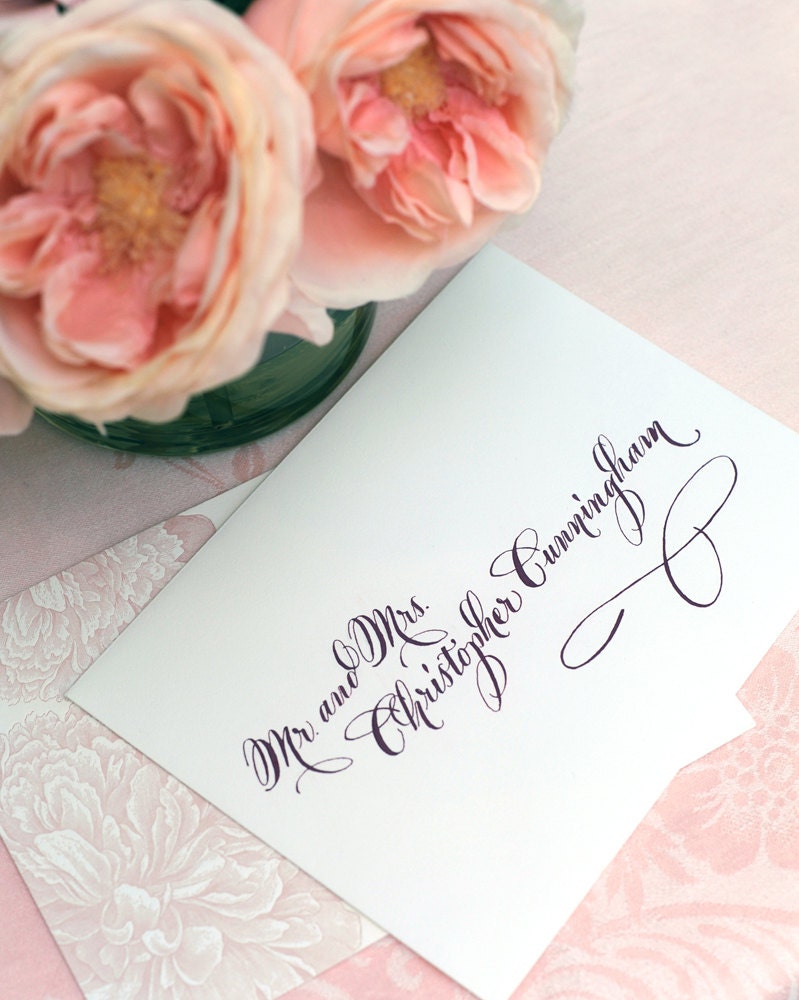 Wedding Calligraphy Envelope Addressing--The Eloise Font