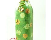 Painted Glass Incense Smoking Bottle Upcycled Bottle