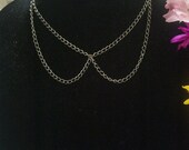 Collar Necklace with Charcoal Grey Chain