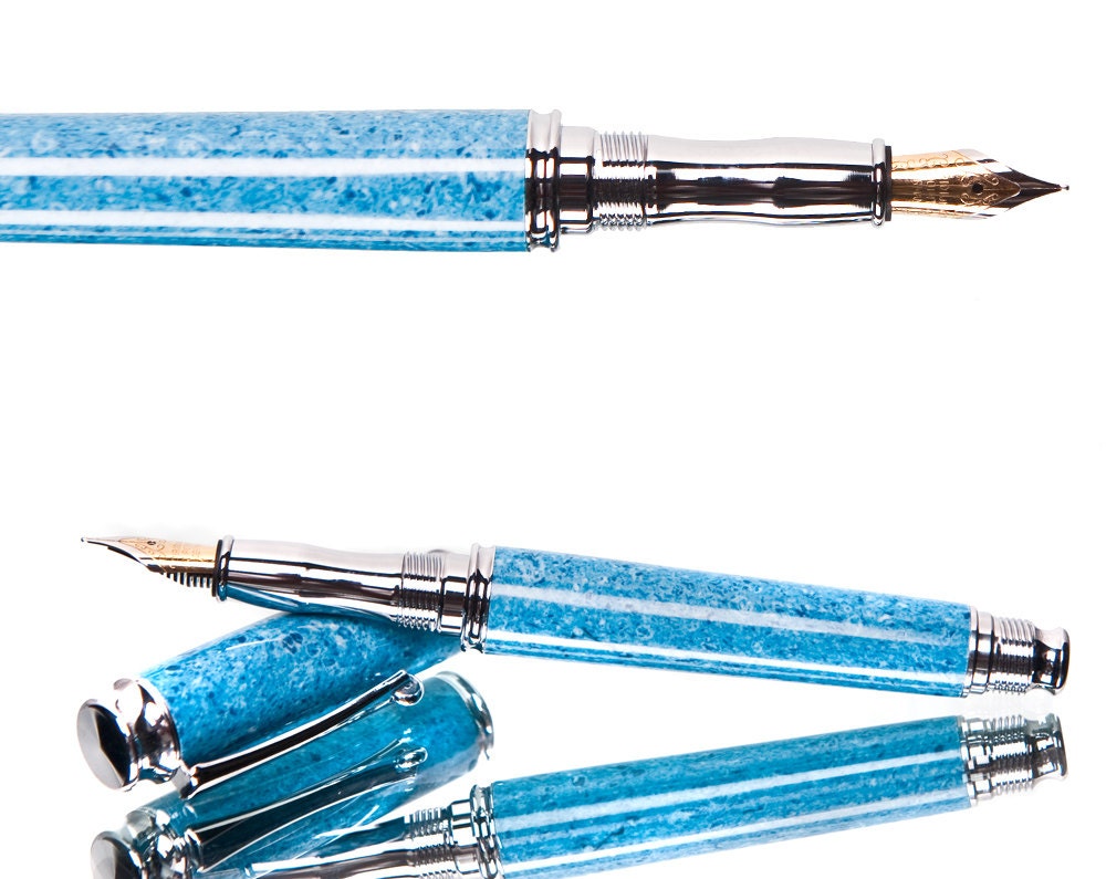 Fountain Pen - Blue Jean Lapis gift for a writer or present for writing collector