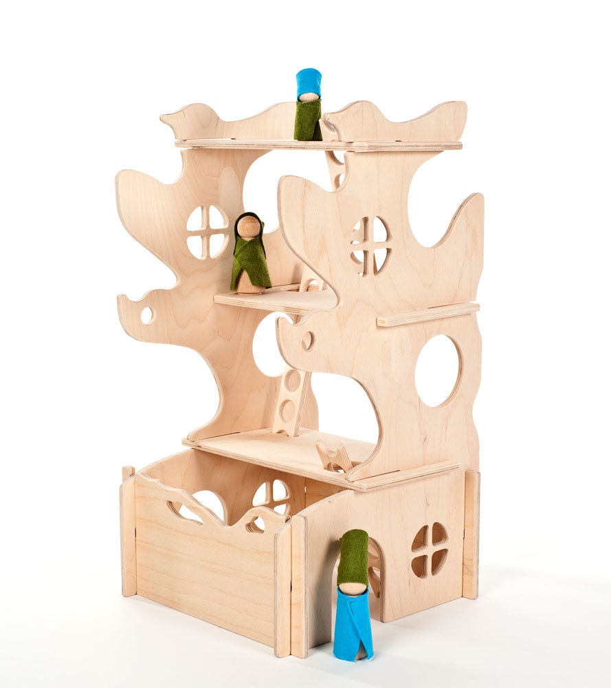 Modular Tree House, Montessori and Waldorf inspired wooden building toy for children of all ages