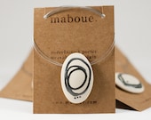 Draw me a Poem - Oval Porcelain necklace