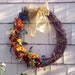 Large Wreath, peacock autumn wreath, fall color door wreath, farmhouse grapevine wreath