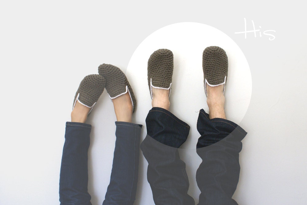 His Crochet Slippers