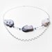 Purple agate necklace, long sterling silver necklace, 3 stone necklace, agate slice necklace