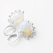 Opal wire wrapped earrings, sterling silver natural opal wire wrapped jewelry handmade