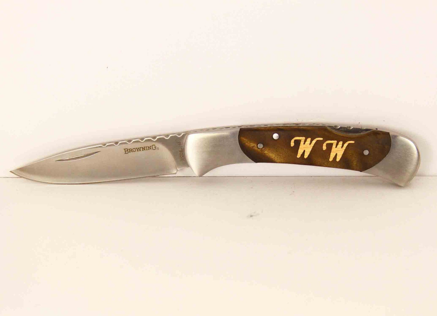 Browning Personalized maple wood initials Inlay Pocket knife