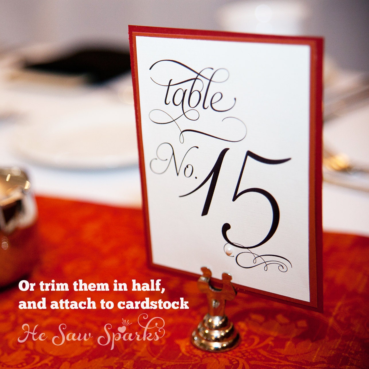 21-40 Reception Table Numbers - Printable - Tent Style