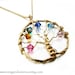 Personalized Mothers Necklace - Family Tree of Life Birthstone Pendant