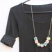 Pastel Wooden Geometric Faceted Beaded Necklace