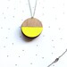 Wooden Laser Cut Neon Yellow Dipped Photo Locket