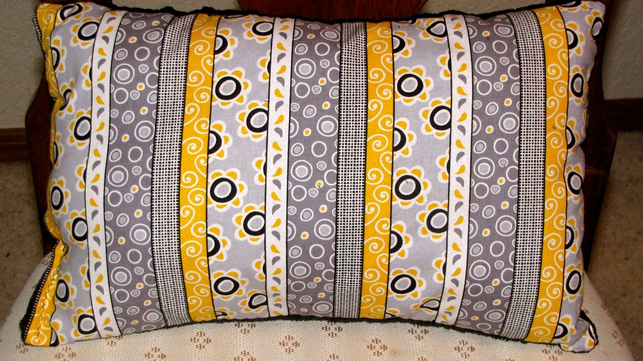 Gray and Yellow Minky Pillow