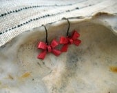 Dainty Red Bow Earrings