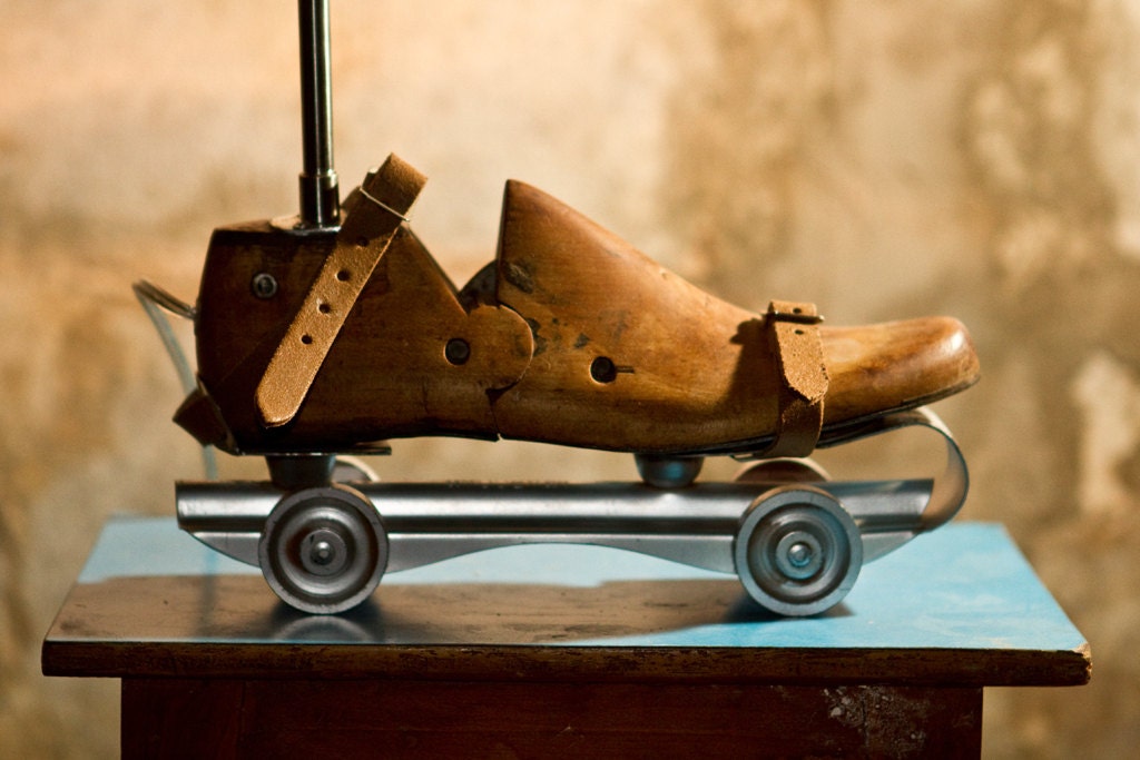 Table Lamp Upcycled Vintage Roller Skates Lamp