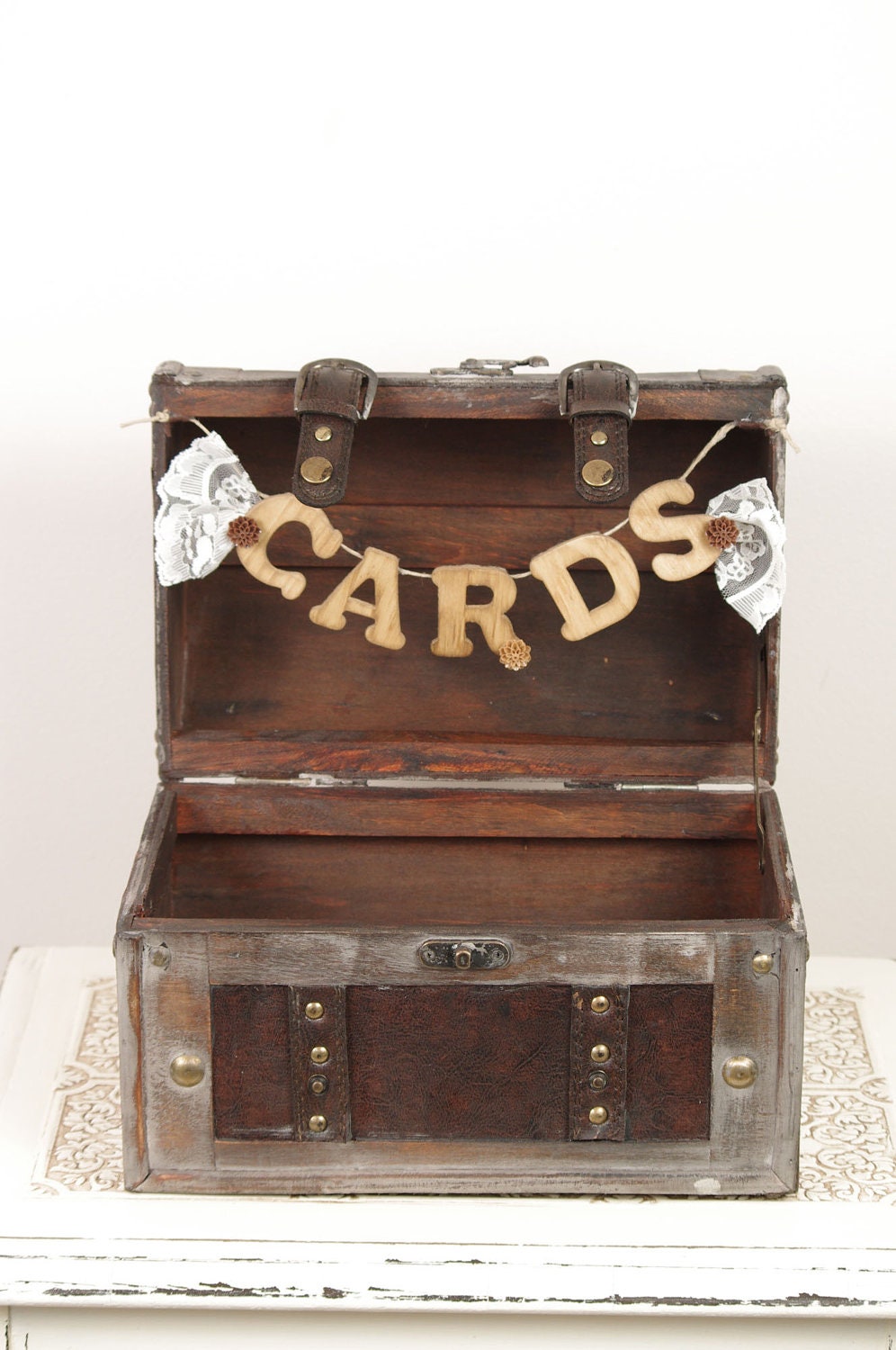 Wedding Card Trunk - Rustic Card Box - Vintage style trunk - travel and rustic style