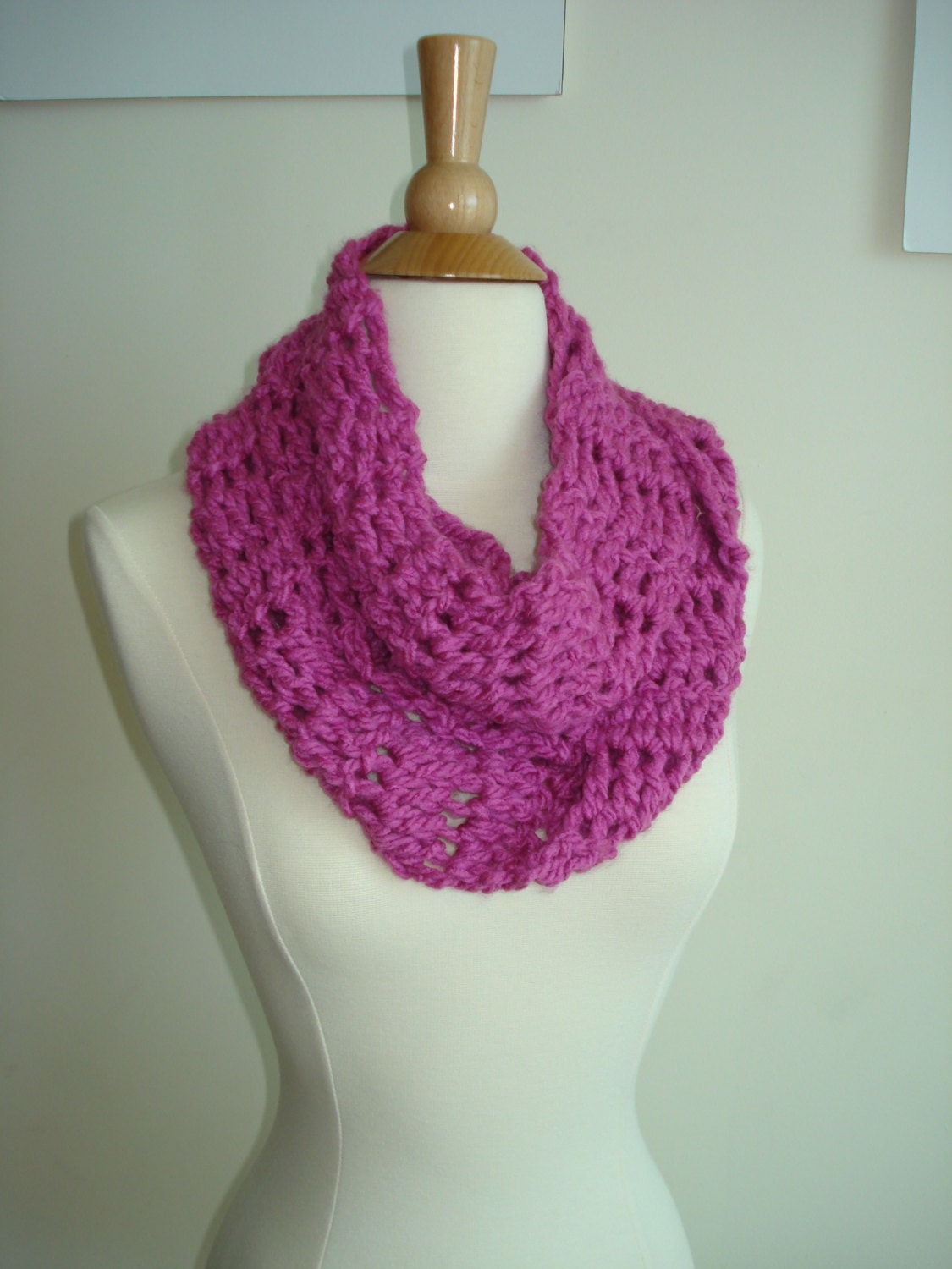 Funky Handmade Pink Crochet Scarf