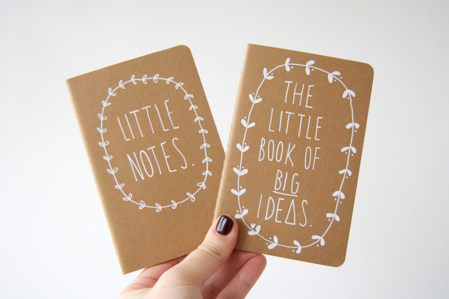Little Notes AND The Little Book of BIG Ideas - Pair of hand illustrated Moleskine Journals