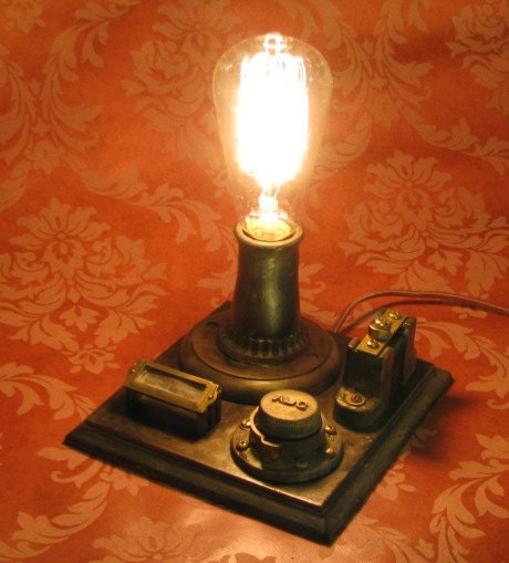 Steampunk Lamp Steam Punk Light Edison Conrow Desk Lamp Vintage Antique Light Victorian Industrial Lamp Home Decor By Victorian Machines