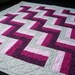 Modern Baby Girls Quilt in Pink, Purple & Gray w/ FREE U.S Shipping
