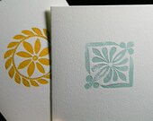 Six (6) Decorative Letterpress Notecard