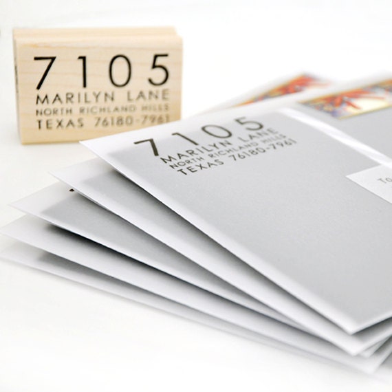 Address Information Only - Customizable Return Address Rubber Stamp Design In Contemporary Clean Style