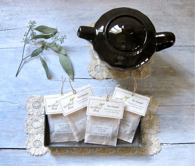 Tea Sampler - 10 Individual Tea Bags, Tea Lovers Gift, Under 15, Custom Gift for Her, Wedding Bridal Shower Party Favor