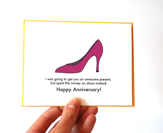 Funny Anniversary Card - Pink High Heel