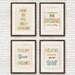 Quote print set, shabby chic decor, typographic wall decor, inspirational poster set, nursery art, 4x 8x10 or A4